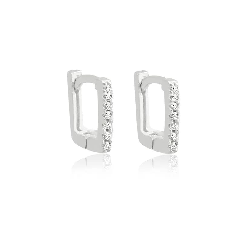 Brinco Argola de Click Quadrada P