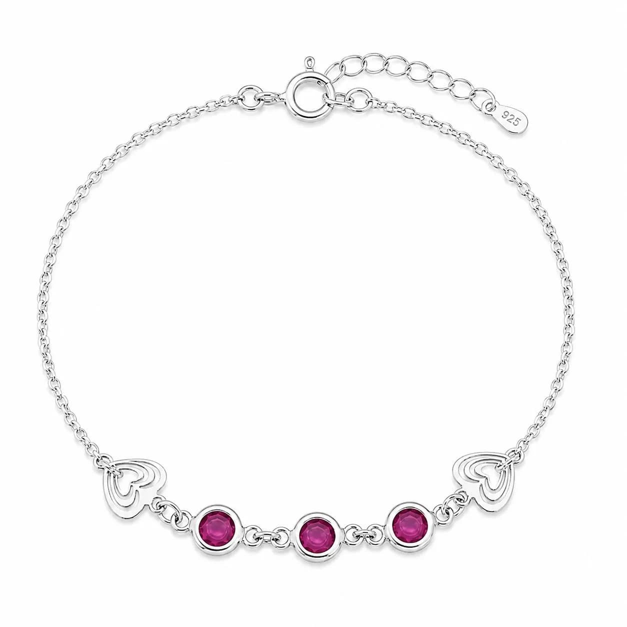 Pulseira Corações Vazados - Rosa