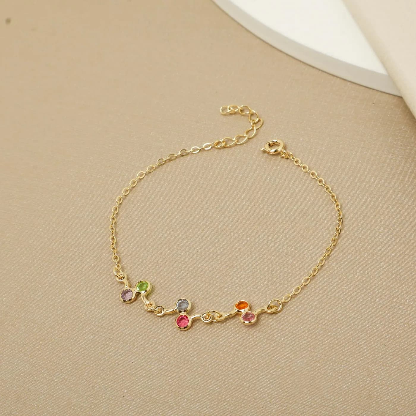 Pulseira Infantil Com Zircônias Coloridas