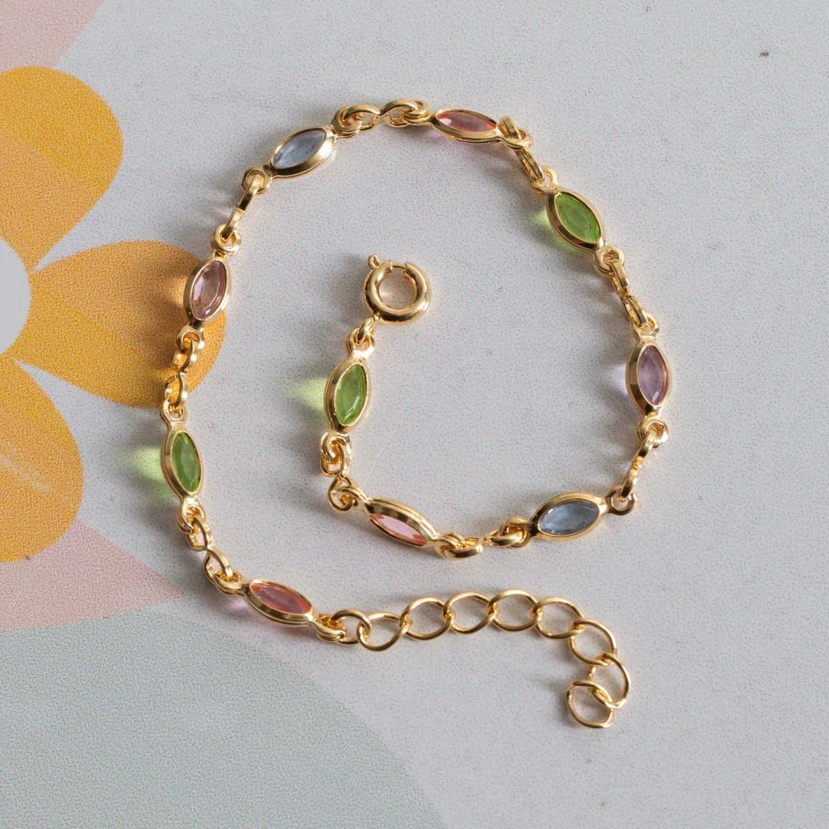 Pulseira Infantil Com Zircônias Coloridas